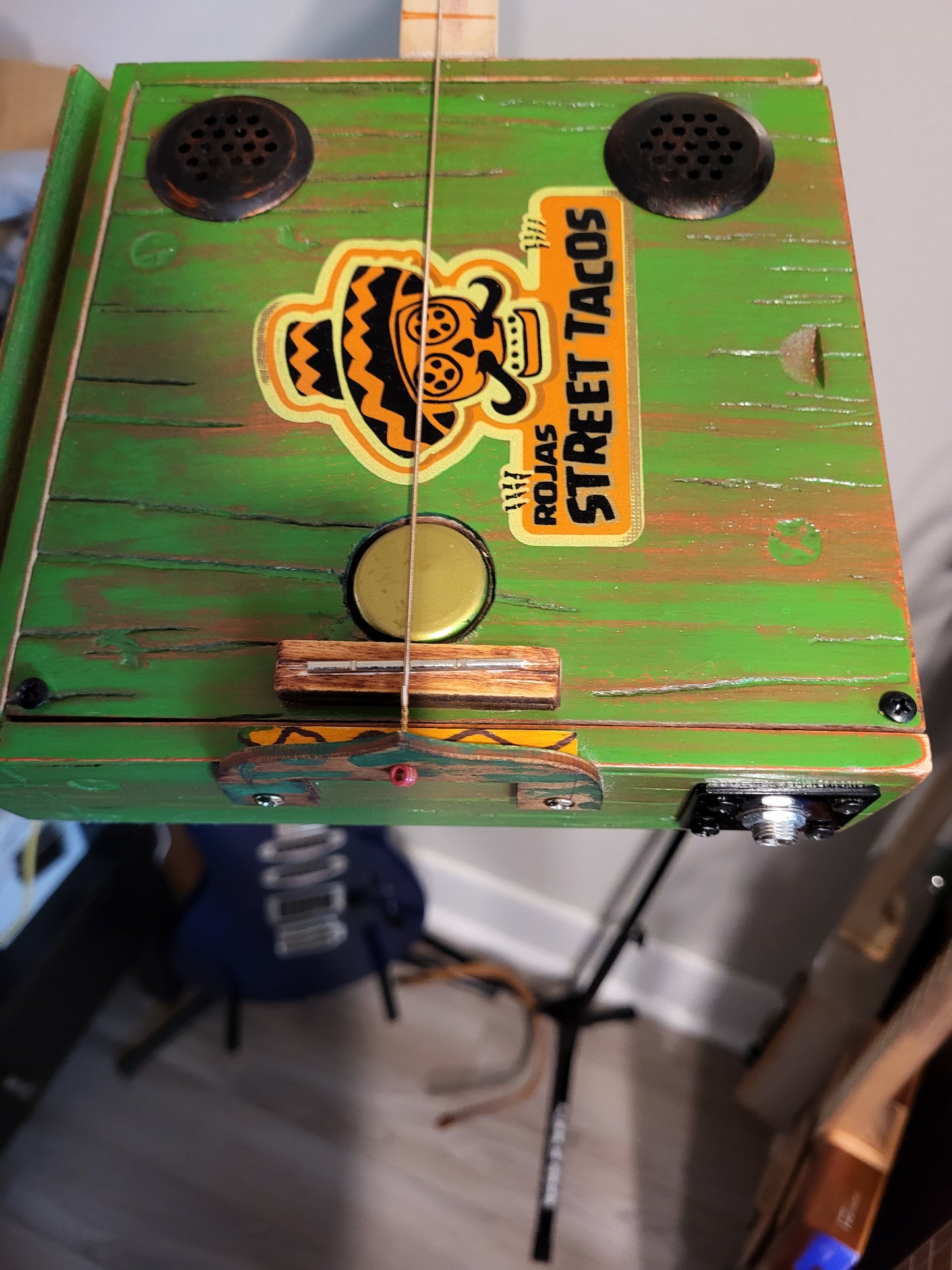 1 String Cigar Box Guitar "Street Tacos"