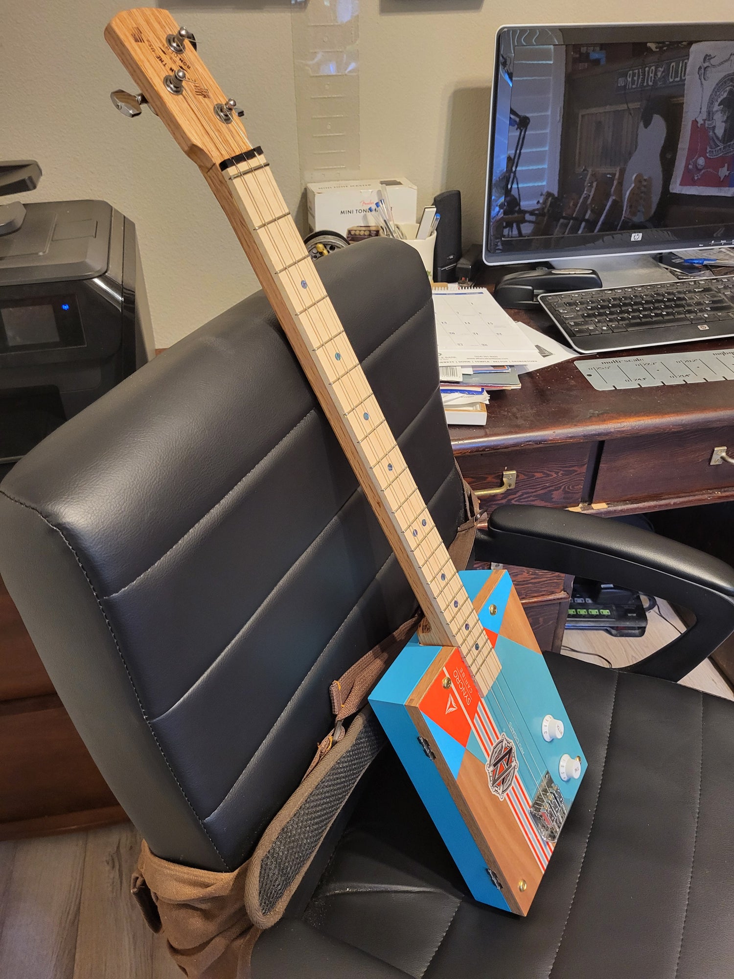 3 String Electric Cigar Box Guitar AVO 2