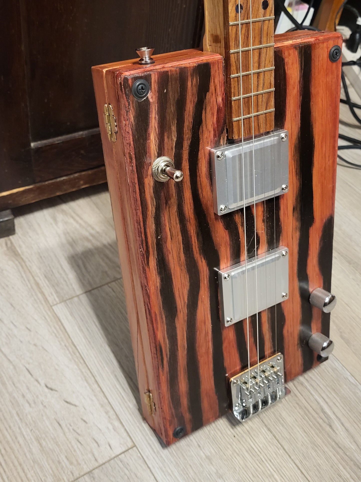 4 String Cigar Box Guitar  "Zebra"