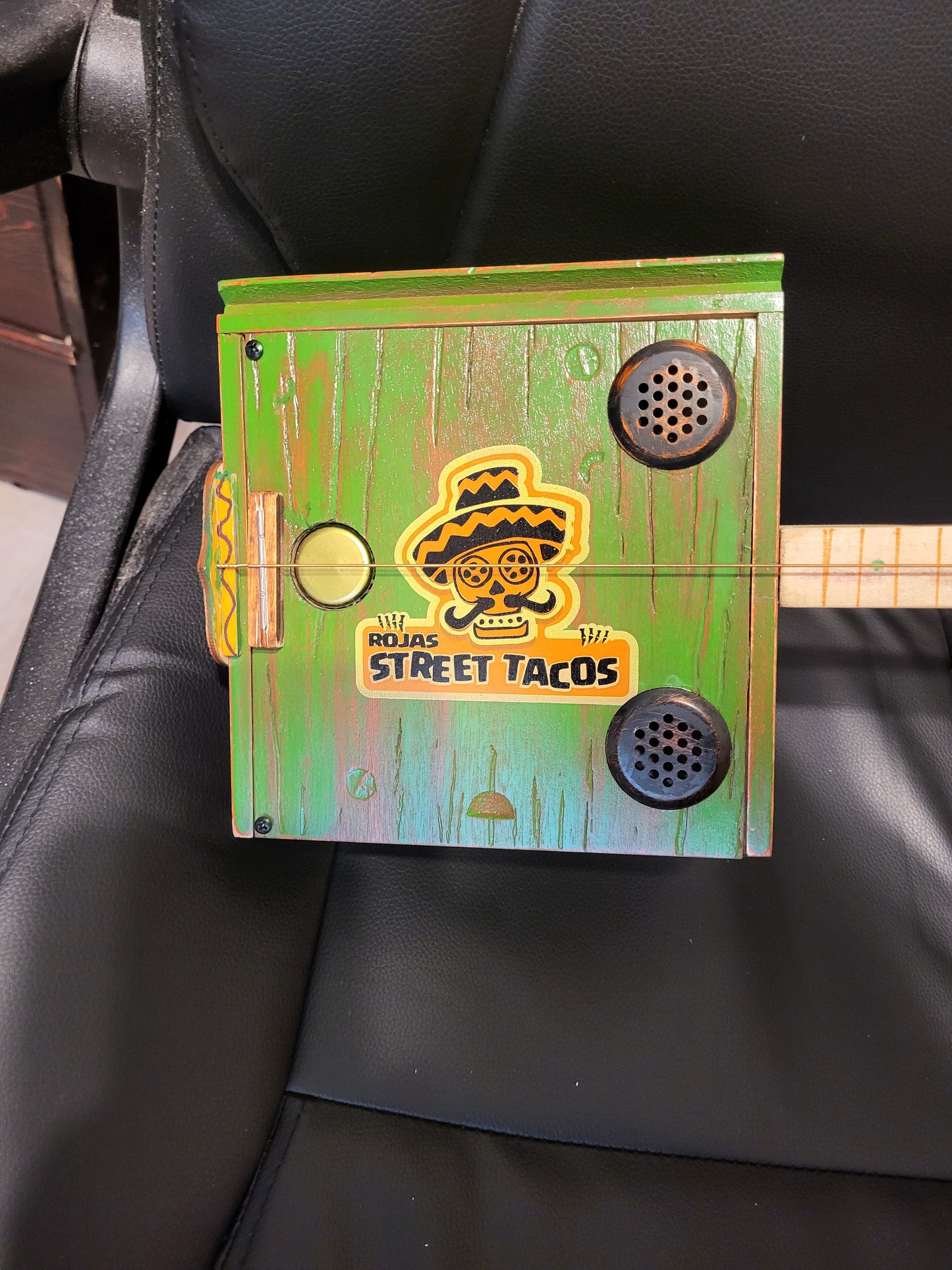 1 String Cigar Box Guitar "Street Tacos"