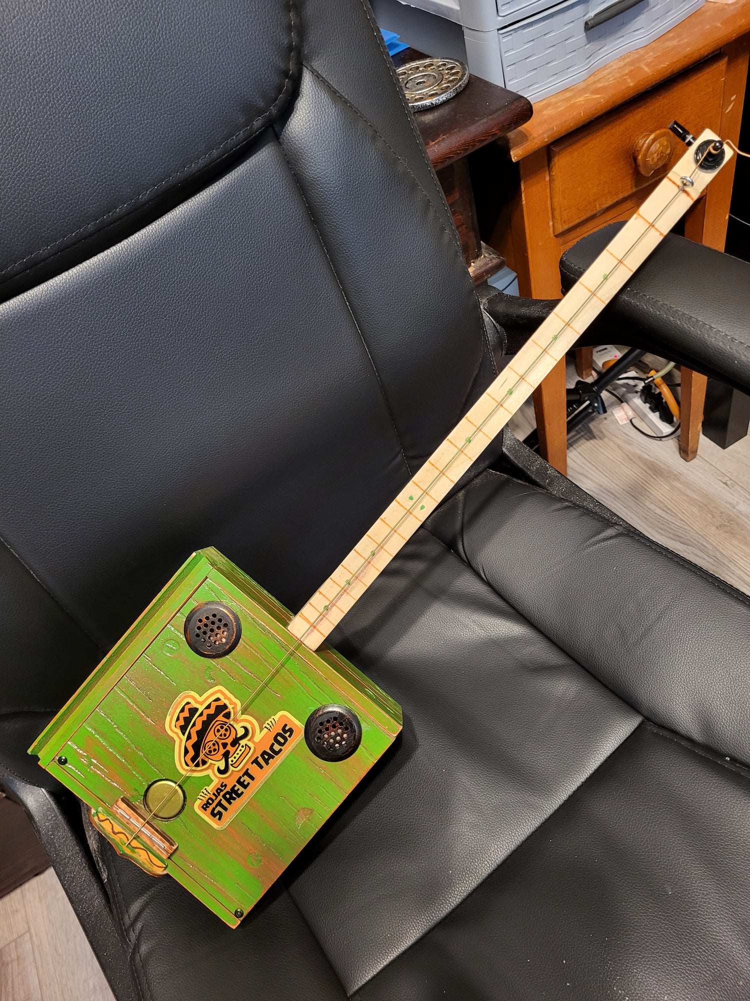 1 String Cigar Box Guitar "Street Tacos"